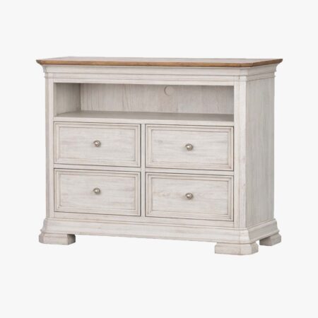 Grand Louie Blanc 4 x Drawer Media Chest
