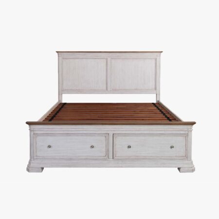 Grand Louie Blanc Eastern King Footboard Storage + Rollout Slat